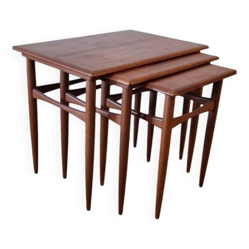 Tables Gigognes Danoise En Teck Anne 60 Marron