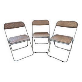 3 Chaises Plia Par Giancarlo Piretti Bois
