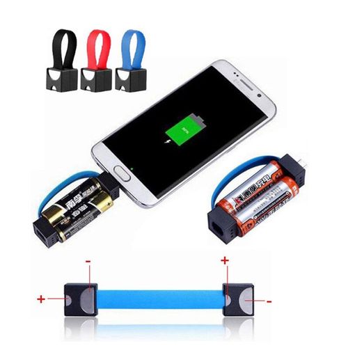 Chargeur De Téléphone Portable Avec Câble Micro Usb, 2 Piles Aa D'urgence, Pour Samsung, Htc, Huawei, Android