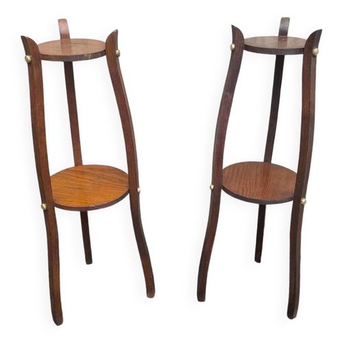 Paire De Sellette En Chne Bois