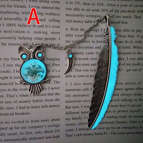 Accessoires De Bureau Mignon Lumineux Lueur Dans Le Noir 8 Styles Hibou Signet Étiquette Lire Fabricant Plume Signet