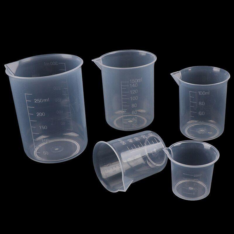 Gobelet doseur en plastique Transparent, verre doseur volumétrique de  250ml/150ml/100ml/50ml/25ml pour laboratoire et cuisine, 2 pièces