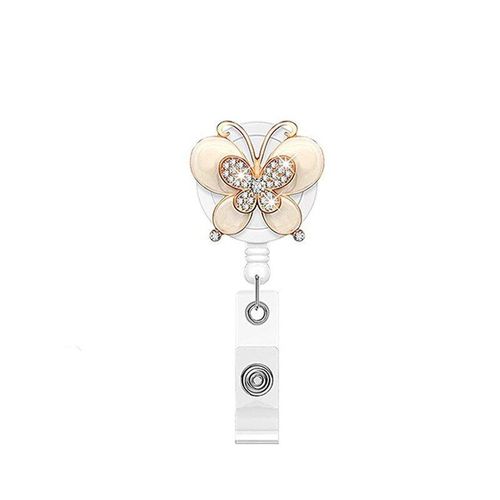 Bobine De Badge Papillon Abs Diamant Étincelant, Étiquette D'identification, Badge Nom, Clip Pour Hôpital, Infirmière, Médecin, Carte De Travail, Accessoires, Lanière