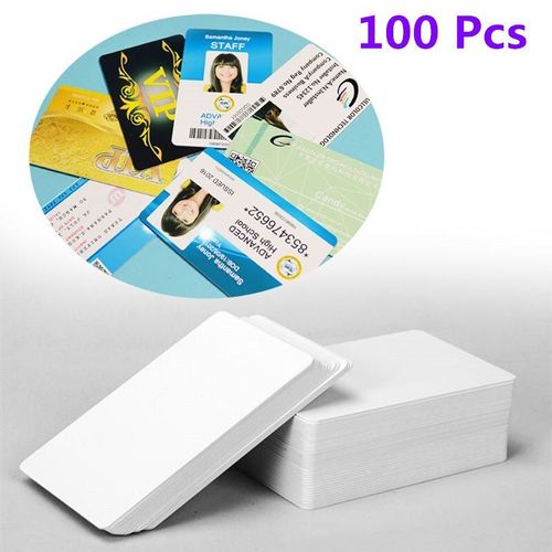 Cartes D'identité En Pvc À Jet D'encre Blanc Vierge De Qualité Supérieure, En Plastique Blanc, Impression Double Face, Cartes De Badge D'identification À Faire Soi-Même, 100 Pièces