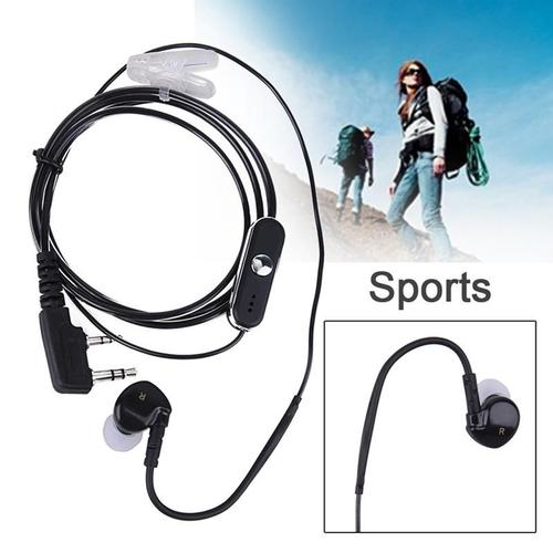 Écouteurs intra-auriculaires à 2 broches pour BAOFENG KENWOOD, casque de sport, micro PTT, Retevis HYT Radio L3FE