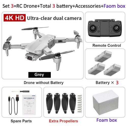 Circzrc-Drone L900 Pro 5g Gps 4k Avec Cam¿¿Ra Hd Fpv",28min De Temps De Vol,Moteur Sans Balais,Distance 1.2km,"Quadrirotor Rc Professionnel - Type Set3