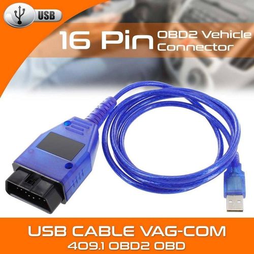Câble USB pour Diagnostic de voiture, Interface Vag-Com KKL VAG-COM 409.1, prise OBD2 II, Scanner automatique, câble Aux
