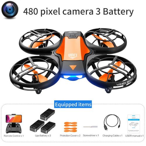 Mini Drone V8 4k 1080p Hd",Cam¿¿Ra Wifi Fpv,Pression De L'air,Maintien D'altitude,Quadricopt¿¿Re Noir,"Jouet Rc - Type 480p Camera 3ba