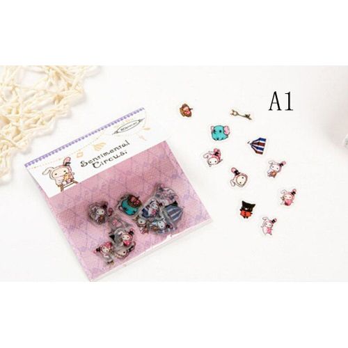 80 Pièces/Lot (1 Sac) Bricolage Dessin Animé Mignon Kawaii Pvc Autocollants Belle Chat Ours Autocollant Pour Journal Intime Décoration Note Autocollant Flocons