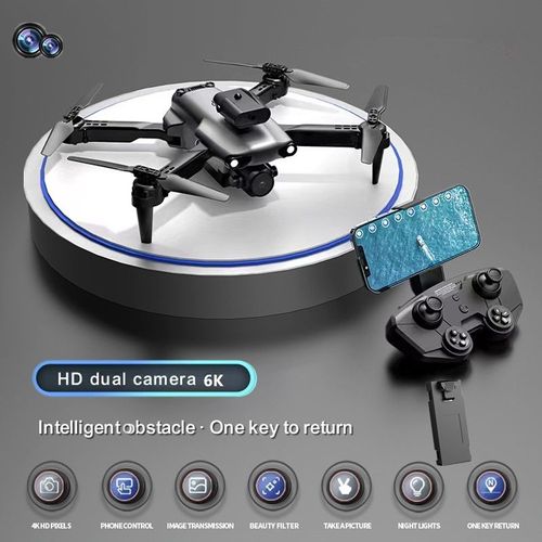 Cam¿¿Ra Professionnelle Uav 809 Hd 4k Wifi Fpv",Flux Optique 360 ¡Ã,¿¿Vitement D'obstacles,Avion Pliable ¿¿ Quatre Axes,"Jouet Gratuit - Type 6k Gray