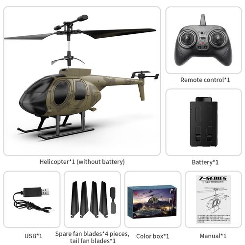 H¿¿Licopt¿¿Re Radiocommand¿¿ Pour Enfant",Appareil De 3,5 Ch,2.4g,Gyroscope,6ch,Hd,Photographie A¿¿Rienne,H¿¿Licopt¿¿Re Militaire,Avion ¿¿ Lumi¿¿Re Led,"Jouets Importateur - Type A1 Camouflage