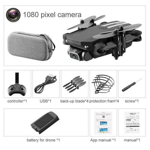 Mini Drone Avec Cam¿¿Ra Hd 4k 2023 P",Wifi,Fpv,Pression De L'air,Maintien D'altitude,Quadrirotor Pliable Noir Et Gris,Jouet Rc,"1080 - Type 1080p Black Bag