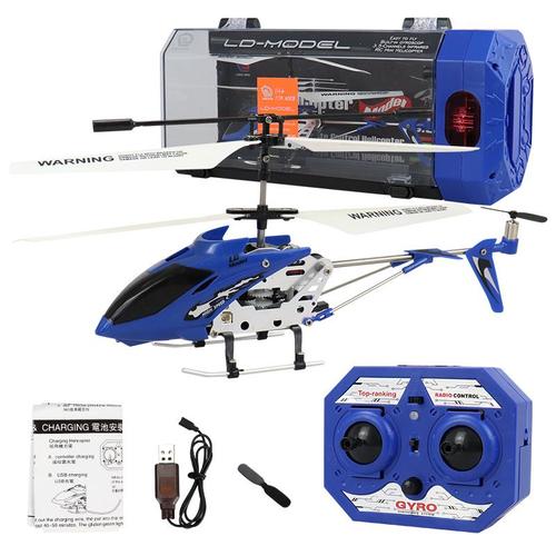 H¿¿Licopt¿¿Re Rc En M¿¿Tal Avec Lumi¿¿Res",3 Canaux,Tarte Anti-Collision,Anti-Chute,¿¿Quip¿¿ D'un Avion En Alliage Gyroscopique,3,"5 Ch - Type Blue