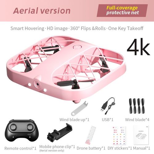Jjrc-Mini Importateur Rose Hknit 8k",Quadrirotor Avec Cam¿¿Ra,Transmission En Temps R¿¿El,Mini Ovni De Poche,"Petits Jouets D'avion T¿¿L¿¿Command¿¿S - Type 4k Camera Pink