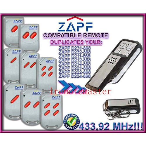 Télécommande de remplacement pour ZAPF, D231-868,D232-868,D211-868,D212-868,D214-868,D221-868,D222-868,D224-868