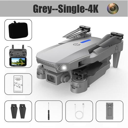 Drone Professionnel E88 Avec ¿¿Clairage Led",Cam¿¿Ras Pour Touristes,Photographie A¿¿Rienne,Omnidirectionnel,Jouets H¿¿Licopt¿¿Re Rc Fpv,"4k Hd - Type G-4k Single Camera