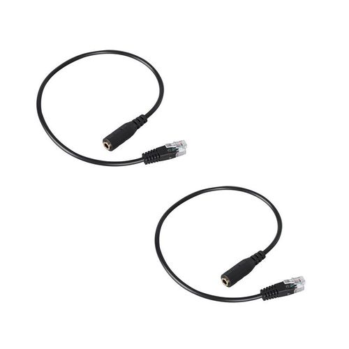 Câble adaptateur Jack vers RJ9, 3.5Mm, 2 pièces, pour casque d'écoute et téléphone de bureau