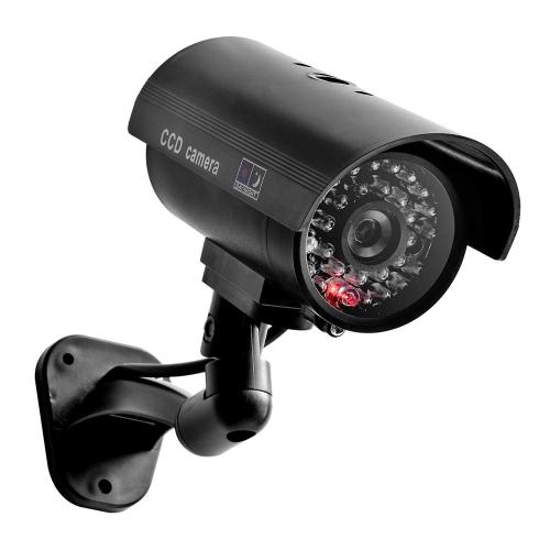 Caméra factice d'extérieur sans fil avec lumière LED, fausse caméra de sécurité CCTV à domicile