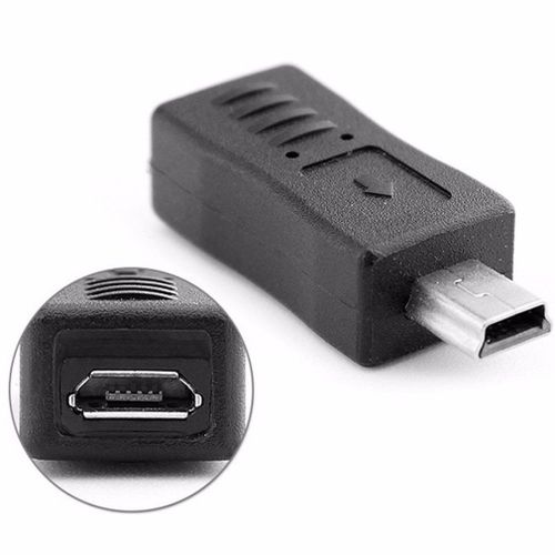 Adaptateur Micro USB femelle vers Mini USB mâle noir, 2 pièces, convertisseur de chargeur, livraison directe
