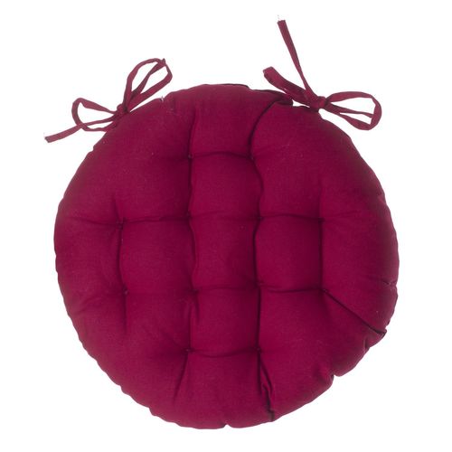 Lot 2x Galette De Chaise Ronde Alix - Diam. 38 Cm - Rouge