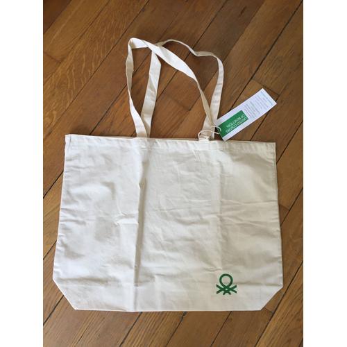 grand sac tote bag en coton BIO Benetton