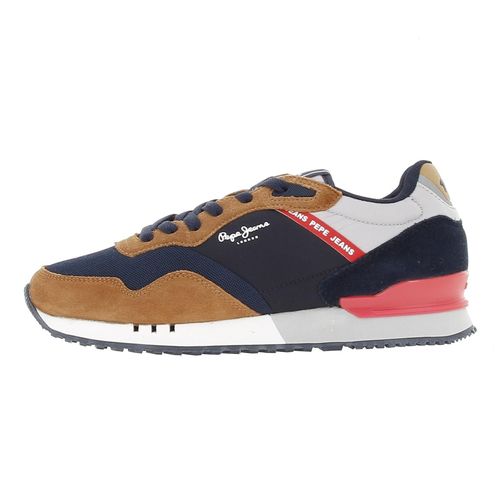 Chaussures Basses Cuir Ou Simili Pepe Jeans London One Basic M Cognac Bleu Marine 2007000041376