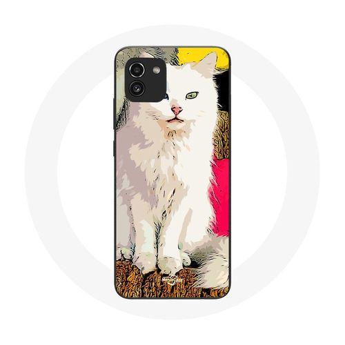 Coque Pour Samsung Galaxy A03 Turc De Van Chat Blanc Aux Yeux Bleu Et Jaune