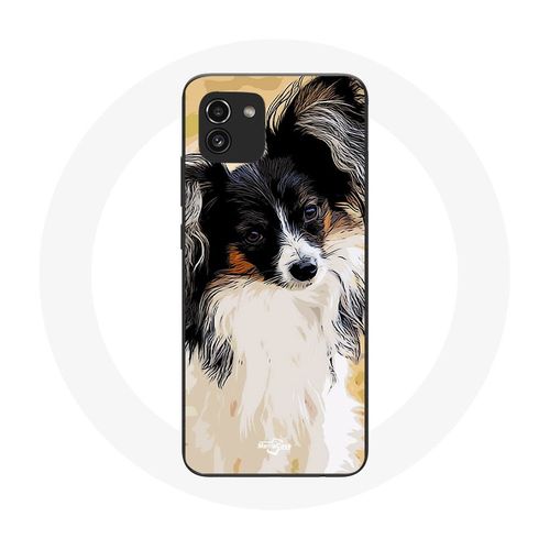 Coque Samsung Galaxy A03 Épagneul Japonais Noir Et Blanc Race De Chiens
