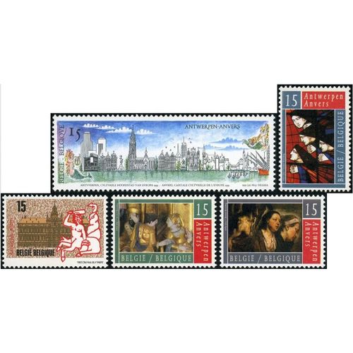 Belgique 1993, Tres Belle Serie Complete Timbres Yvert 2495 A 2499, Anvers, Capitale Europeenne De La Culture.