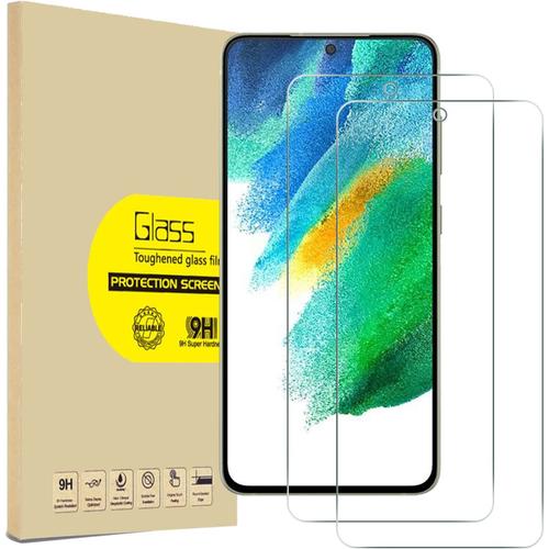 2 Pièces Protecteur D'écran Compatible Avec Samsung Galaxy S21 Fe 5g Verre Trempé Dureté 9h Anti Rayures Sans Bulles Verre Trempé S21 Fe