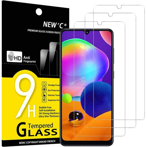 3 Pièces, Protecteur D'écran Pour Samsung Galaxy A31, Verre Trempé Anti Rayures, Anti Traces De Doigts, Sans Bulles, Dureté 9h, 0,33 Mm Ultra Transparent, Ultra Résistant