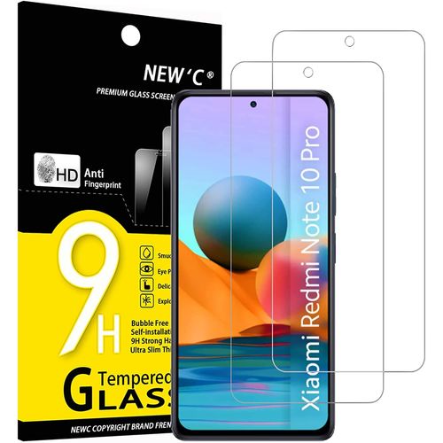 Lot De 2 Verre Trempé Pour Xiaomi Redmi Note 10 Pro, 10 Pro Max 4g, Film Protection Écran Anti Rayures Sans Bulles D'air Ultra Résistant 0,33mm Hd Ultra Transparent Dureté 9h Glass