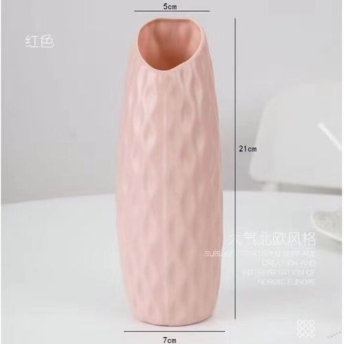 rose C - Flower Vase Decoration Home Plastic Vase Modern Imitation Ceramic Flower Pot Flower Basket Nordic Decoration Vases for Flowers