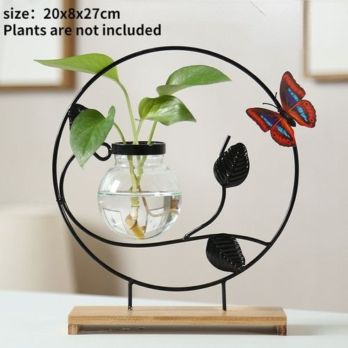 prune - Metal Vase Flamingo Shape Glass Tabletop Plant Bonsai Flower Wedding Decorative Cat Shaped Flower Vase Home Decoration