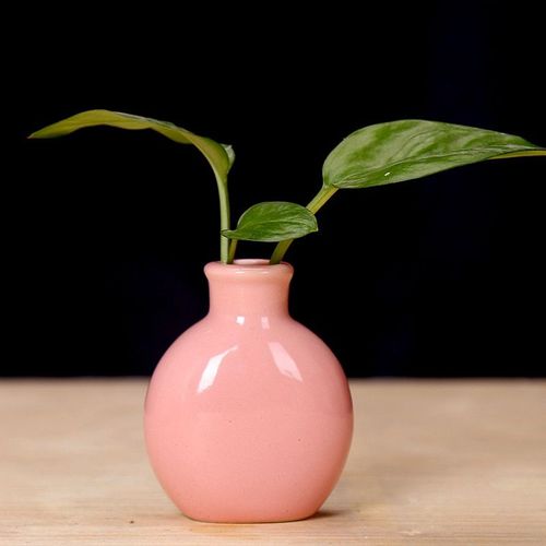 Rose - Mini Vase à fleurs en céramique 1 pièce, Pot de jardinière de décoration de jardin de maison, Pot de fleurs mignon, Vase de bureau, Pot de bonsaï pour la maison et le bureau