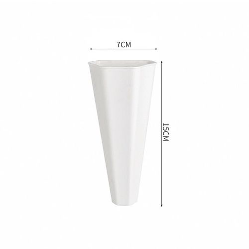 Long beige - Modern Plastic Vase Wall Mounted Hanging Flower Vase Hydroponic Plant Flower Pots Decor Basket Planter Home Room Decoration