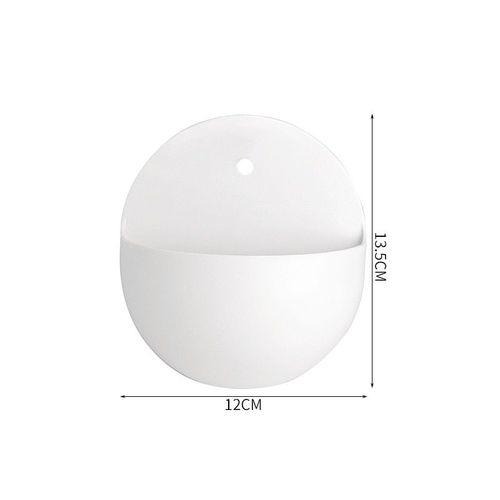 Rond beige - Modern Plastic Vase Wall Mounted Hanging Flower Vase Hydroponic Plant Flower Pots Decor Basket Planter Home Room Decoration