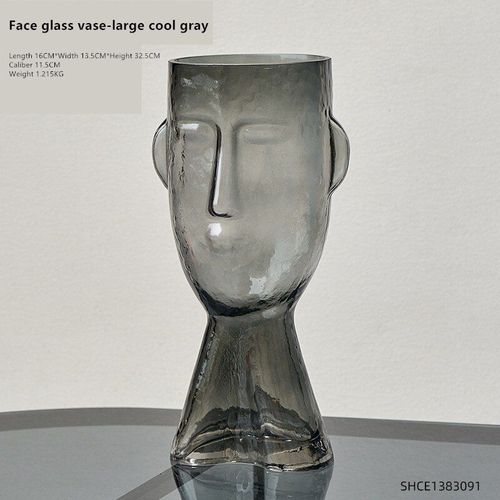 Grand gris froid - Petit vase de luxe rouge en verre, style nordique ins, décoration pour le salon, la salle'étude, la salle à manger et la chambre à coucher