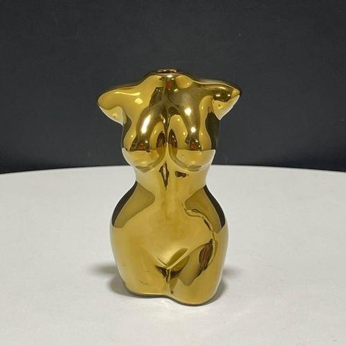 Or - Petits Vases de buste pour femmes, mignon, blanc, noir, or, argent, Vase'art corporel féminin, en céramique émaillée, Figurines décoratives, décoration de maison, cadeaux créatifs