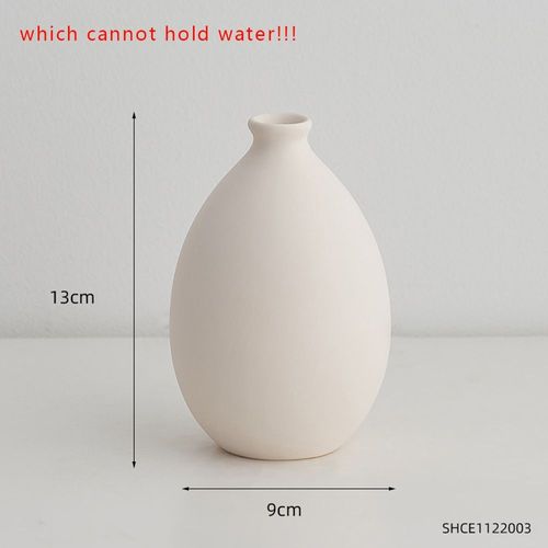 Heureur blanc 13cm - Petits Vases Minimalistes en Céramique Décoration Nordique pour la Maison, Tablette Basse, Pot de Fleurs Séchées, pour Table à Manger
