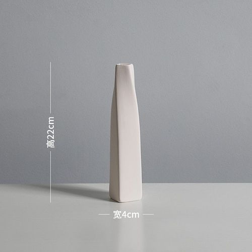 Blanc 22 cm - Petits Vases Minimalistes en Céramique Décoration Nordique pour la Maison, Tablette Basse, Pot de Fleurs Séchées, pour Table à Manger