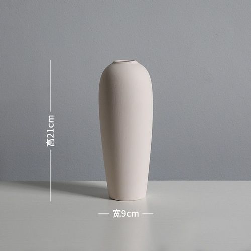 Blanc 21cm - Petits Vases Minimalistes en Céramique Décoration Nordique pour la Maison, Tablette Basse, Pot de Fleurs Séchées, pour Table à Manger