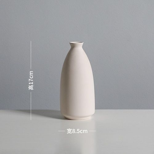 Blanc de 17 cm - Petits Vases Minimalistes en Céramique Décoration Nordique pour la Maison, Tablette Basse, Pot de Fleurs Séchées, pour Table à Manger