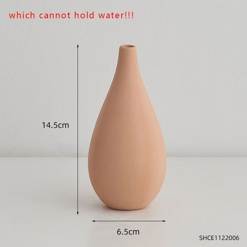 HEURS ORANGE 14.5 cm - Petits Vases Minimalistes en Céramique Décoration Nordique pour la Maison, Tablette Basse, Pot de Fleurs Séchées, pour Table à Manger