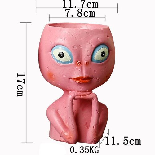 Pot de fleurs en résine pour filles, Sculpture de marionnettes en résine, figurine Simple, Vase conteneur, décor nordique, ornements de table