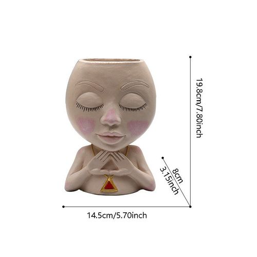 Pot de fleurs en résine pour filles, Sculpture de marionnettes en résine, figurine Simple, Vase conteneur, décor nordique, ornements de table