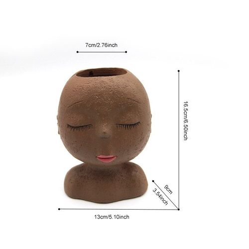 Pot de fleurs en résine pour filles, Sculpture de marionnettes en résine, figurine Simple, Vase conteneur, décor nordique, ornements de table