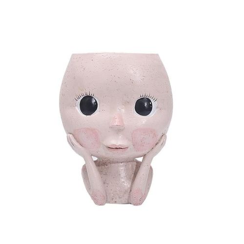 Pot de fleurs en résine pour filles, Sculpture de marionnettes en résine, figurine Simple, Vase conteneur, décor nordique, ornements de table
