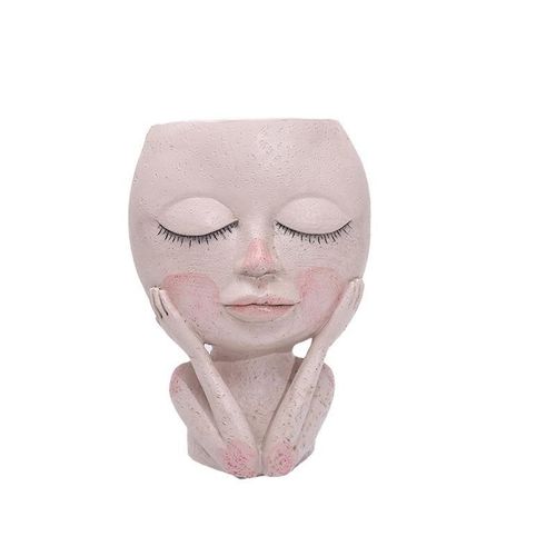Pot de fleurs en résine pour filles, Sculpture de marionnettes en résine, figurine Simple, Vase conteneur, décor nordique, ornements de table