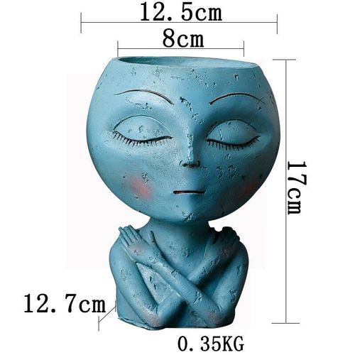 Pot de fleurs en résine pour filles, Sculpture de marionnettes en résine, figurine Simple, Vase conteneur, décor nordique, ornements de table